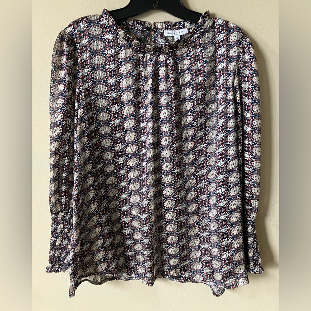 MAISON D’AMELIA  Patterned Long Sleeve Top